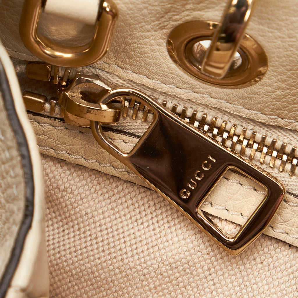 Gucci Bamboo Shopper Leather Satchel (SHG-30082)