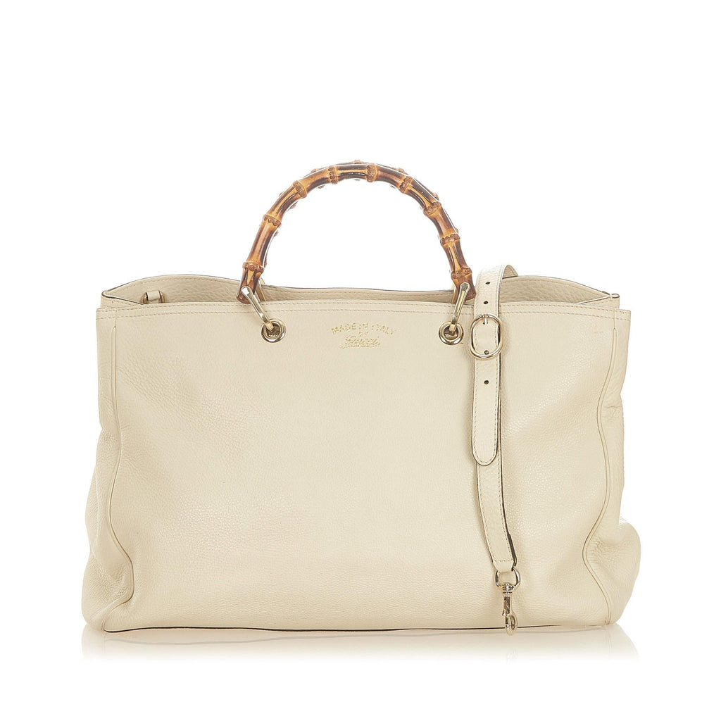 Gucci Bamboo Shopper Leather Satchel (SHG-32152)