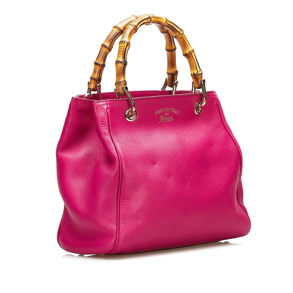 Gucci Bamboo Shopper Leather Satchel (SHG-35955)