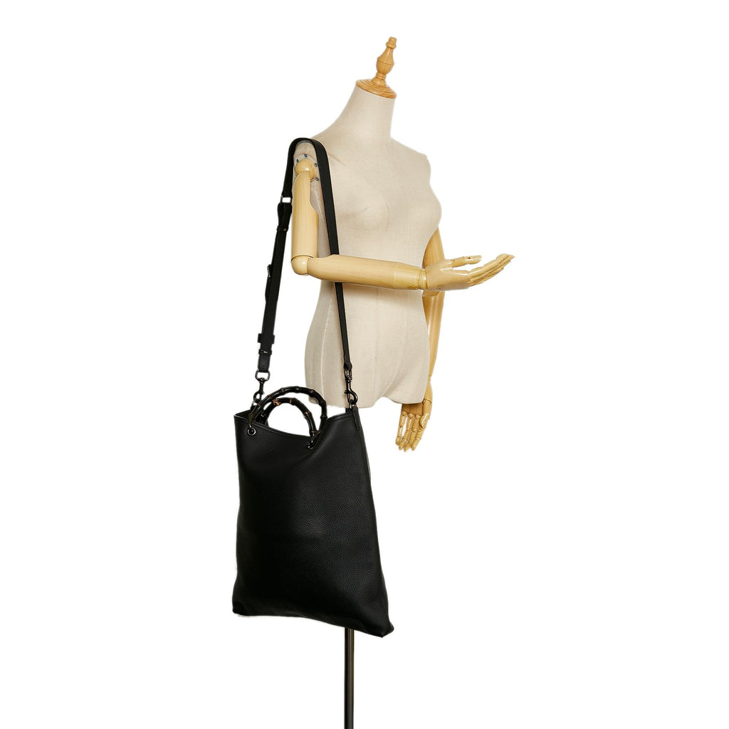 Gucci Bamboo Shopper Leather Satchel (SHG-36139)