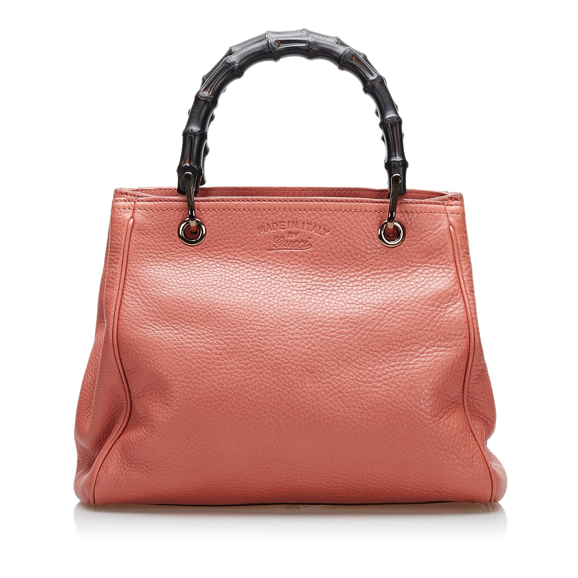 Gucci Bamboo Shopper Leather Satchel (SHG-36701)