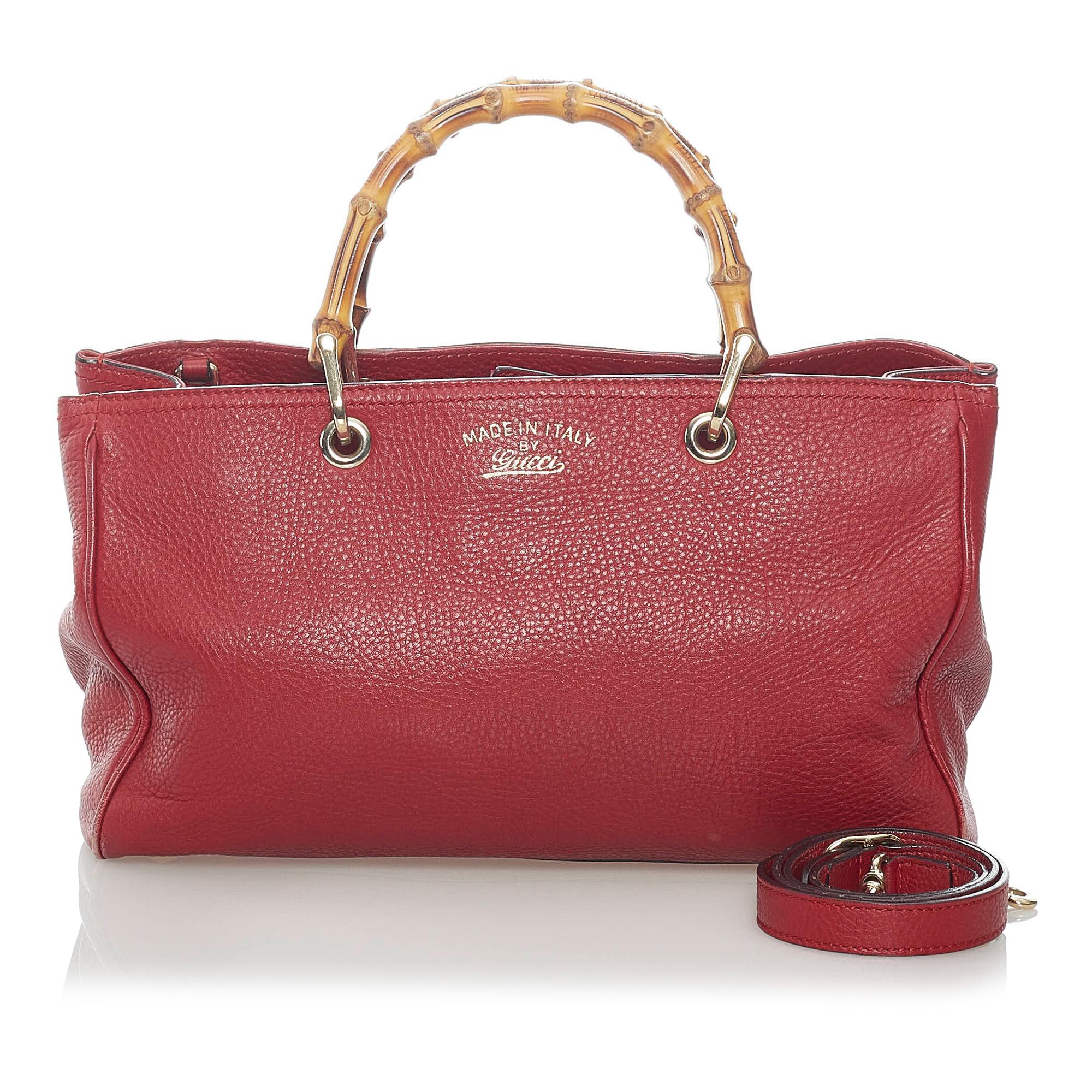 Gucci Bamboo Shopper Leather Satchel (SHG-37606)