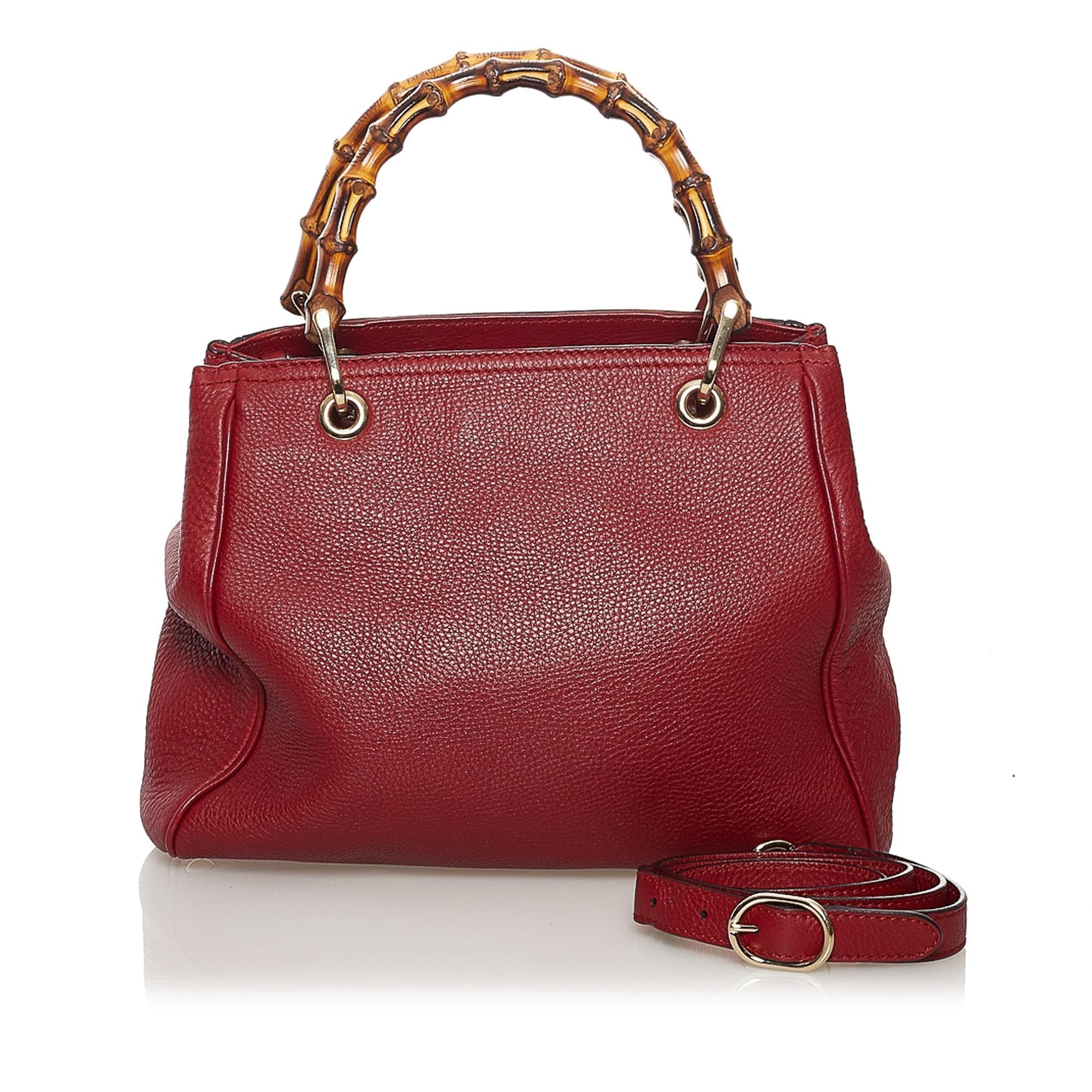 Gucci Bamboo Shopper Leather Satchel (SHG-37607)