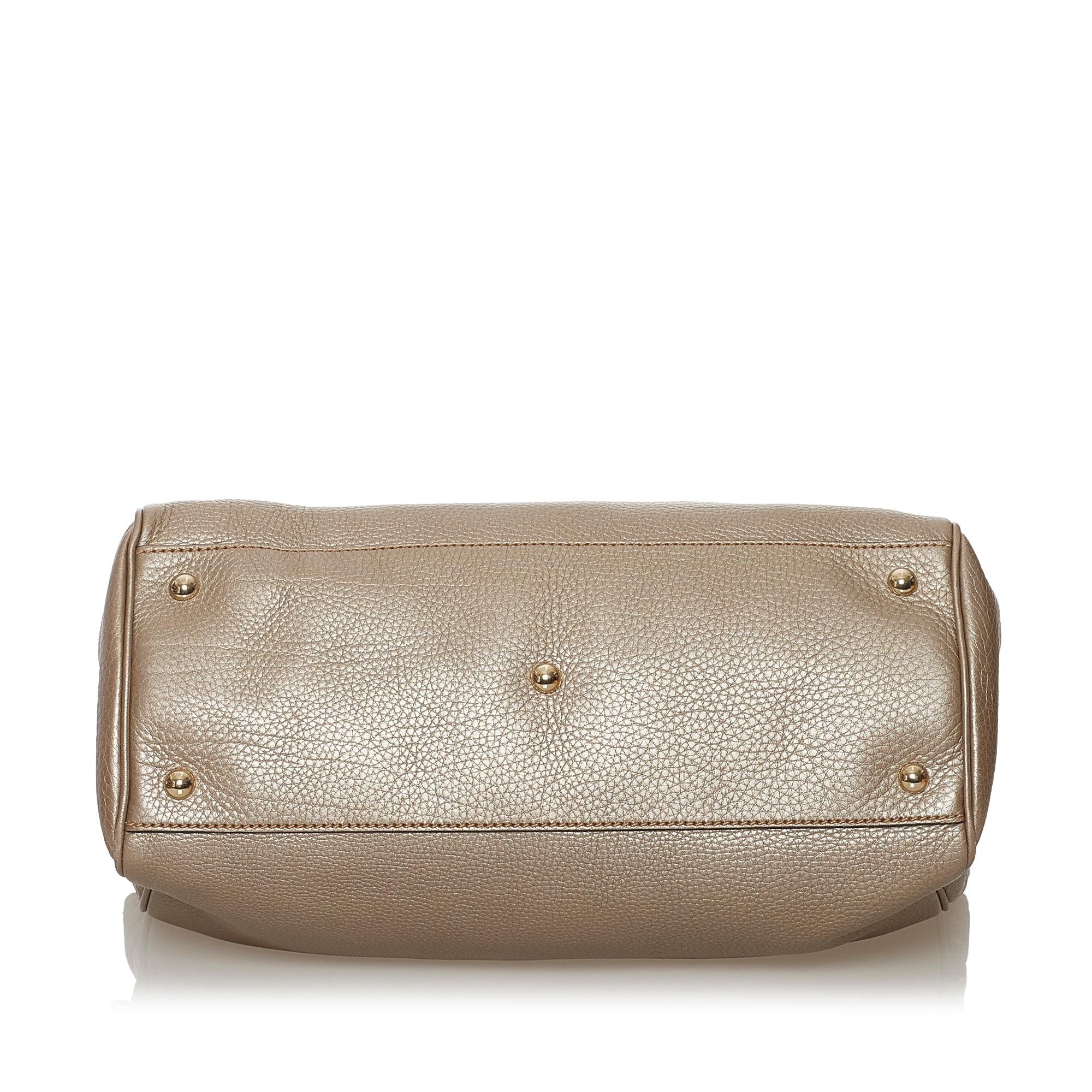 Gucci Bamboo Shopper Leather Satchel (SHG-37608)