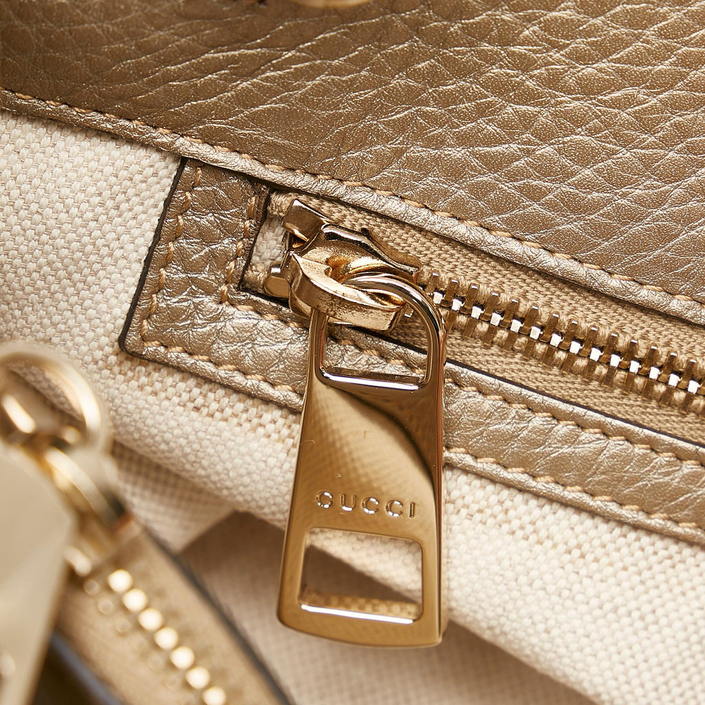 Gucci Bamboo Shopper Leather Satchel (SHG-37608)