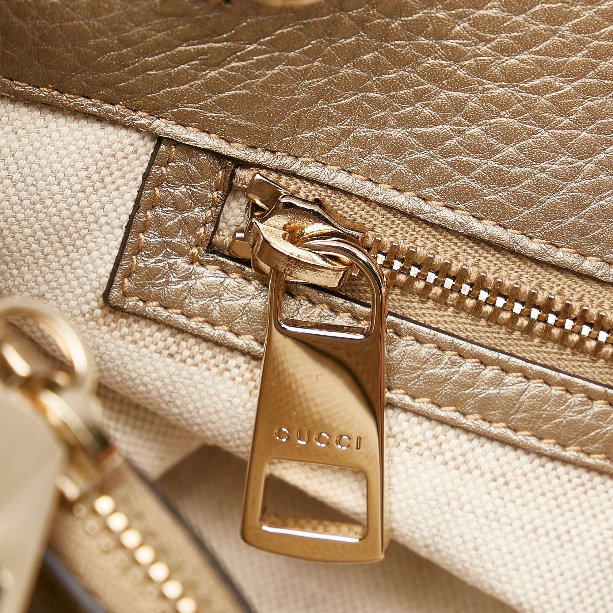 Gucci Bamboo Shopper Leather Satchel (SHG-37608)