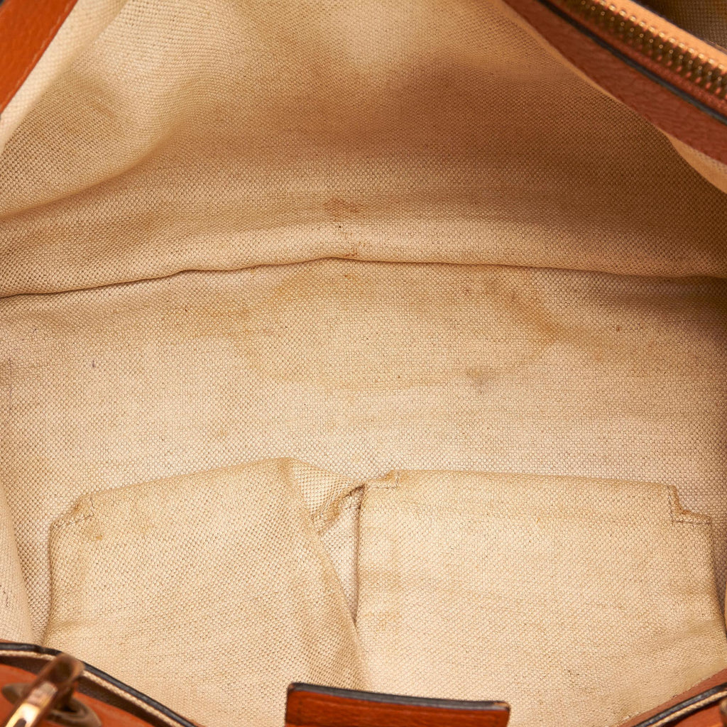 Gucci Bamboo Shopper Leather Satchel (SHG-37617)