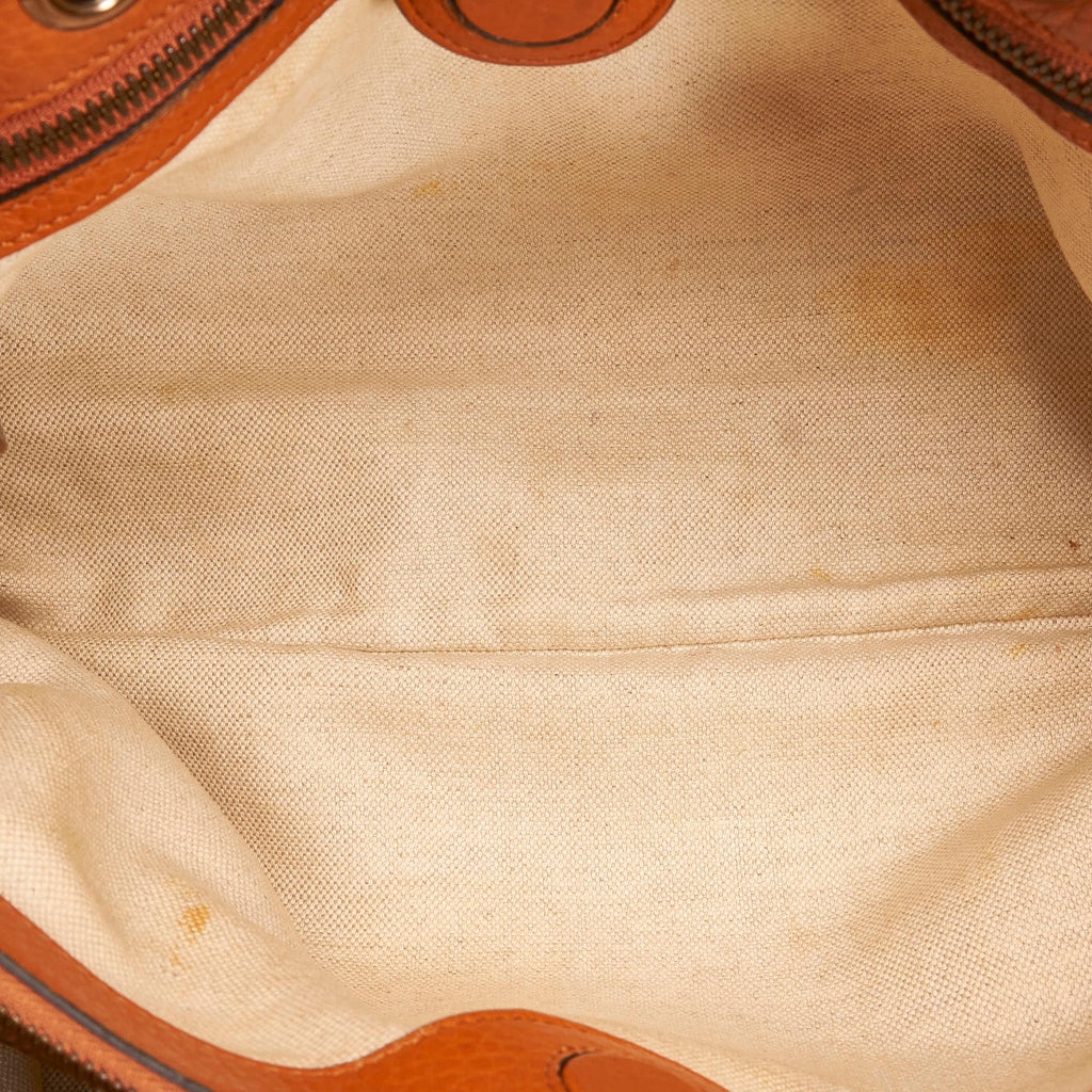 Gucci Bamboo Shopper Leather Satchel (SHG-37617)