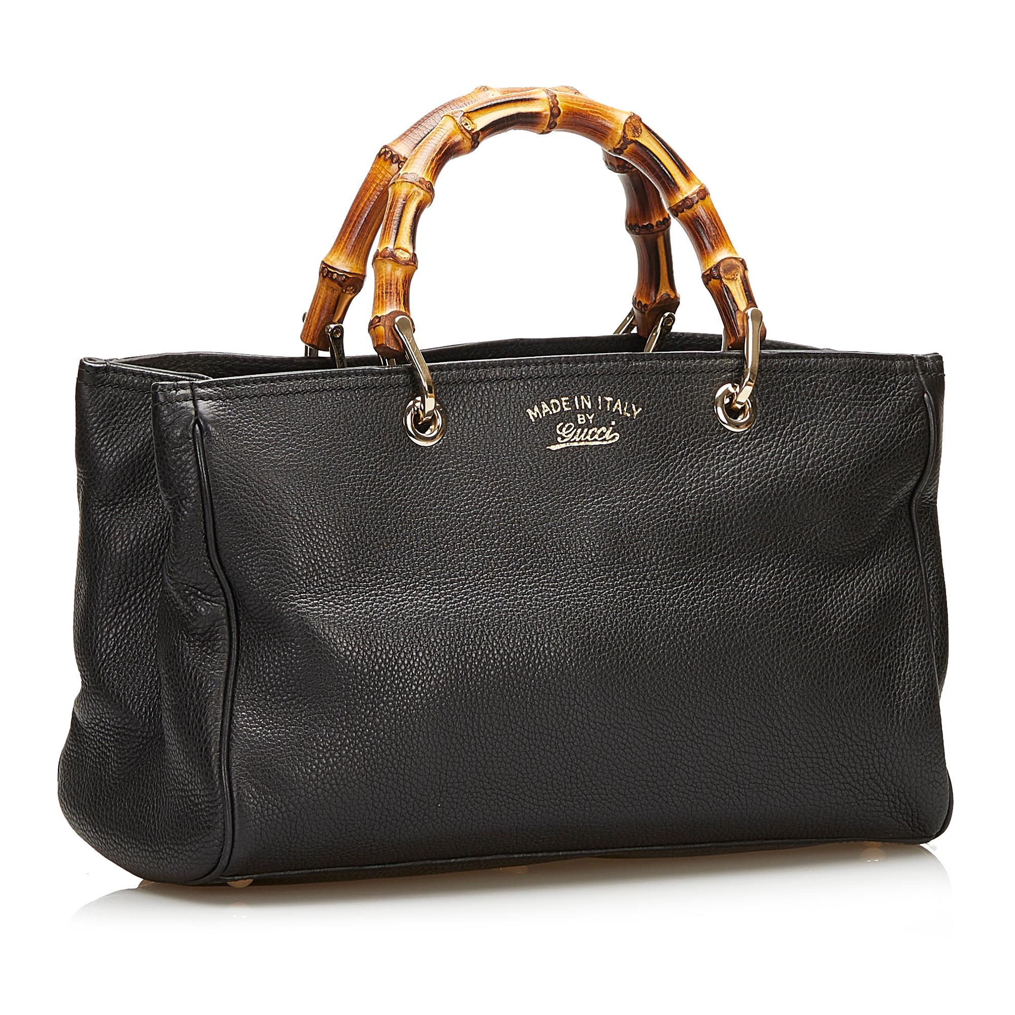 Gucci Bamboo Shopper Leather Satchel (SHG-dP6JxK)