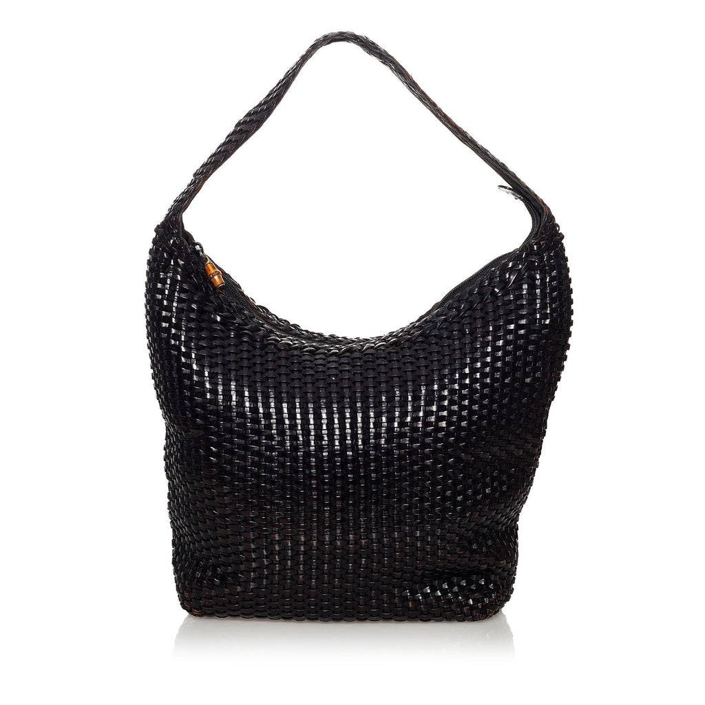 Gucci Bamboo Weaved Leather Shoulder Bag (SHG-31075)
