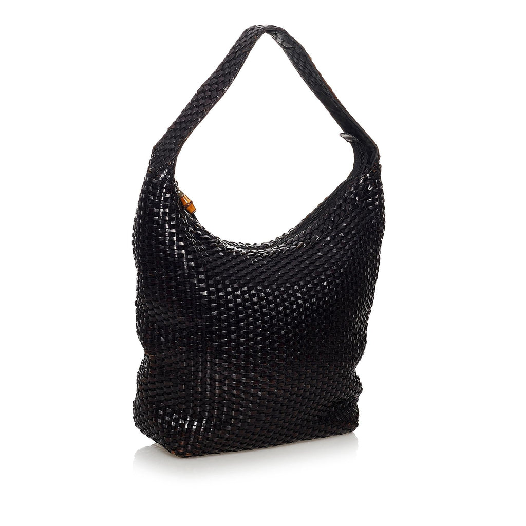 Gucci Bamboo Weaved Leather Shoulder Bag (SHG-31075)