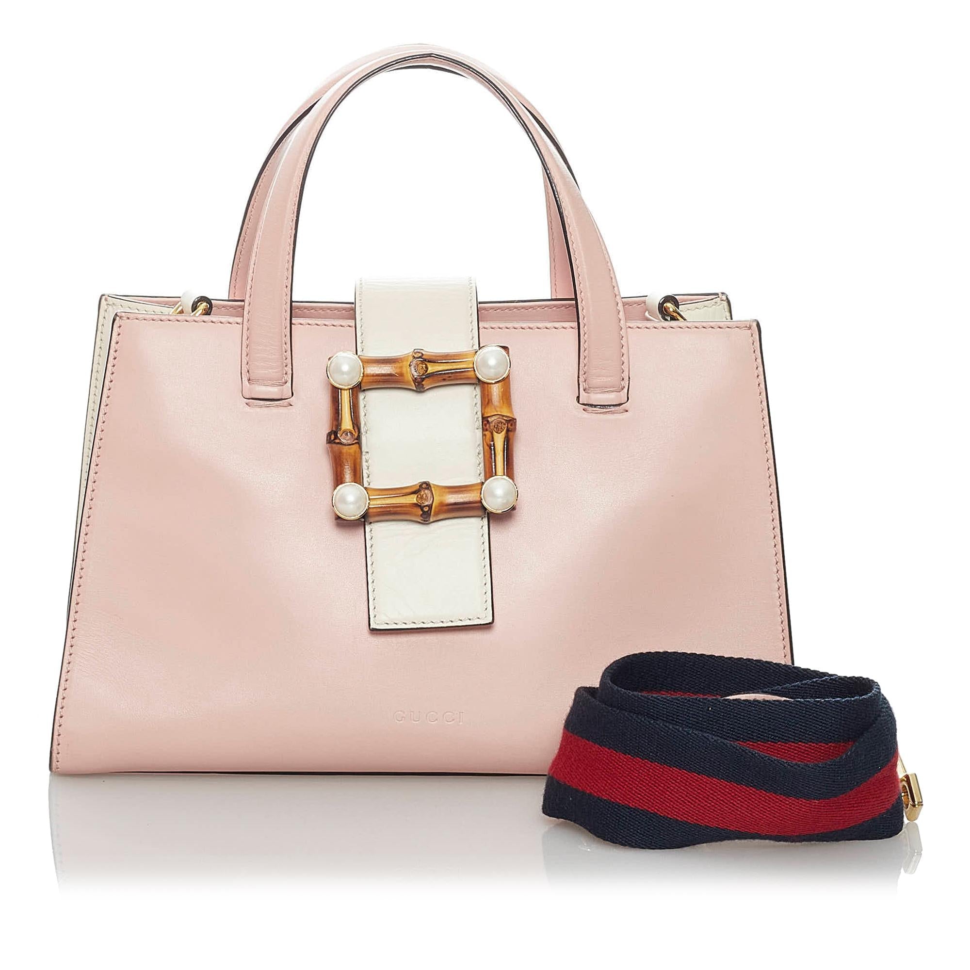 Gucci Bamboo Web Leather Satchel (SHG-29875)