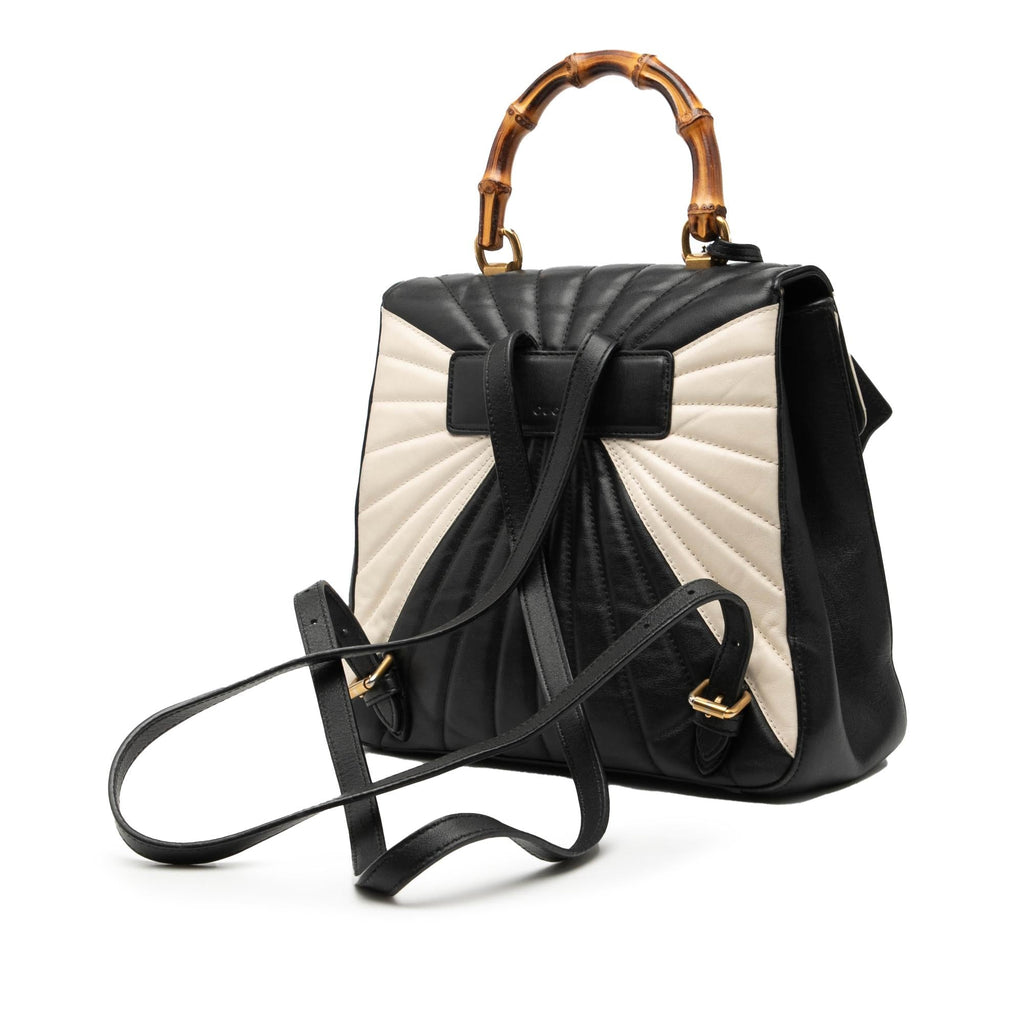 Gucci Bicolor Calfskin Bamboo Trapuntata QueLB Margaret Backpack