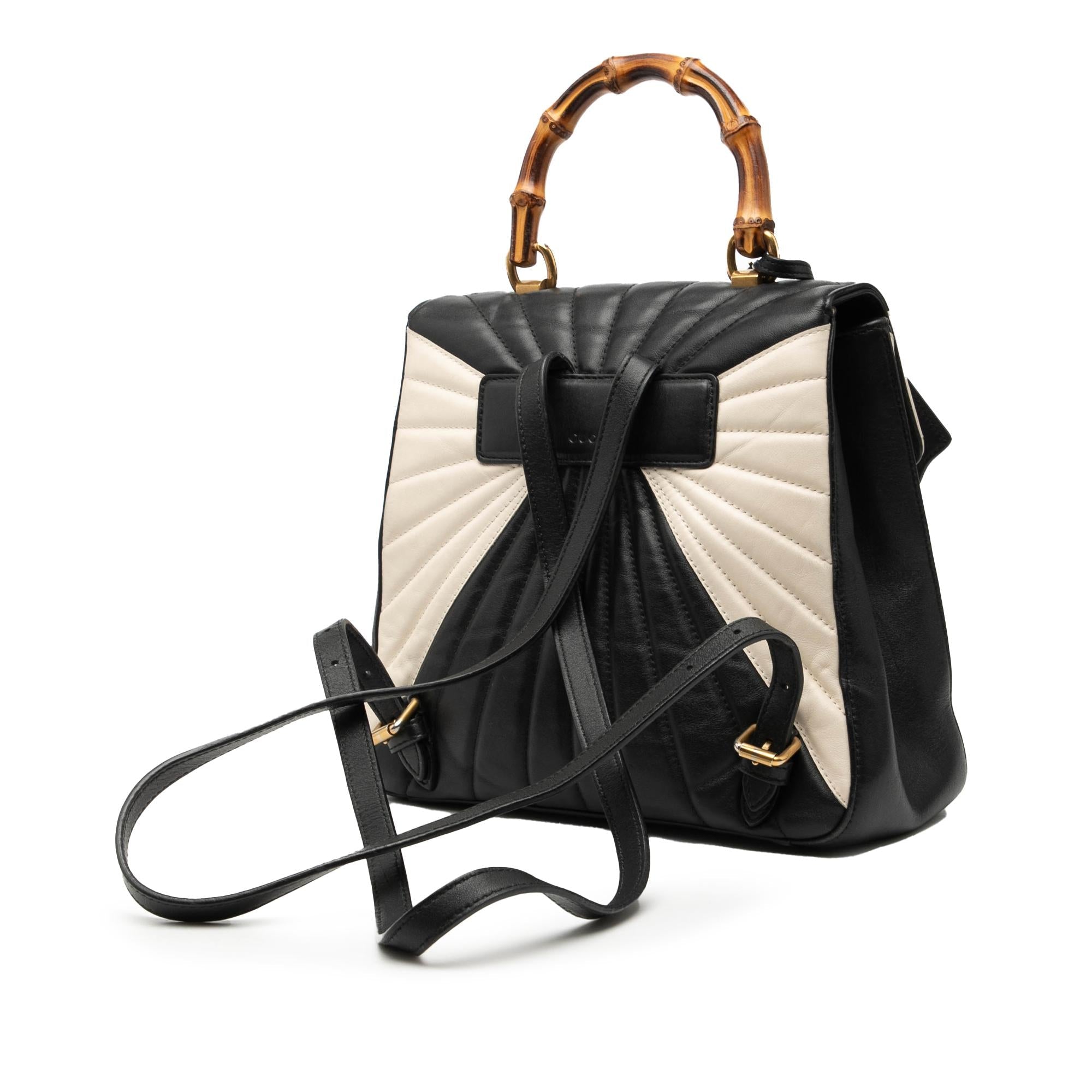 Gucci Bicolor Calfskin Bamboo Trapuntata QueLB Margaret Backpack