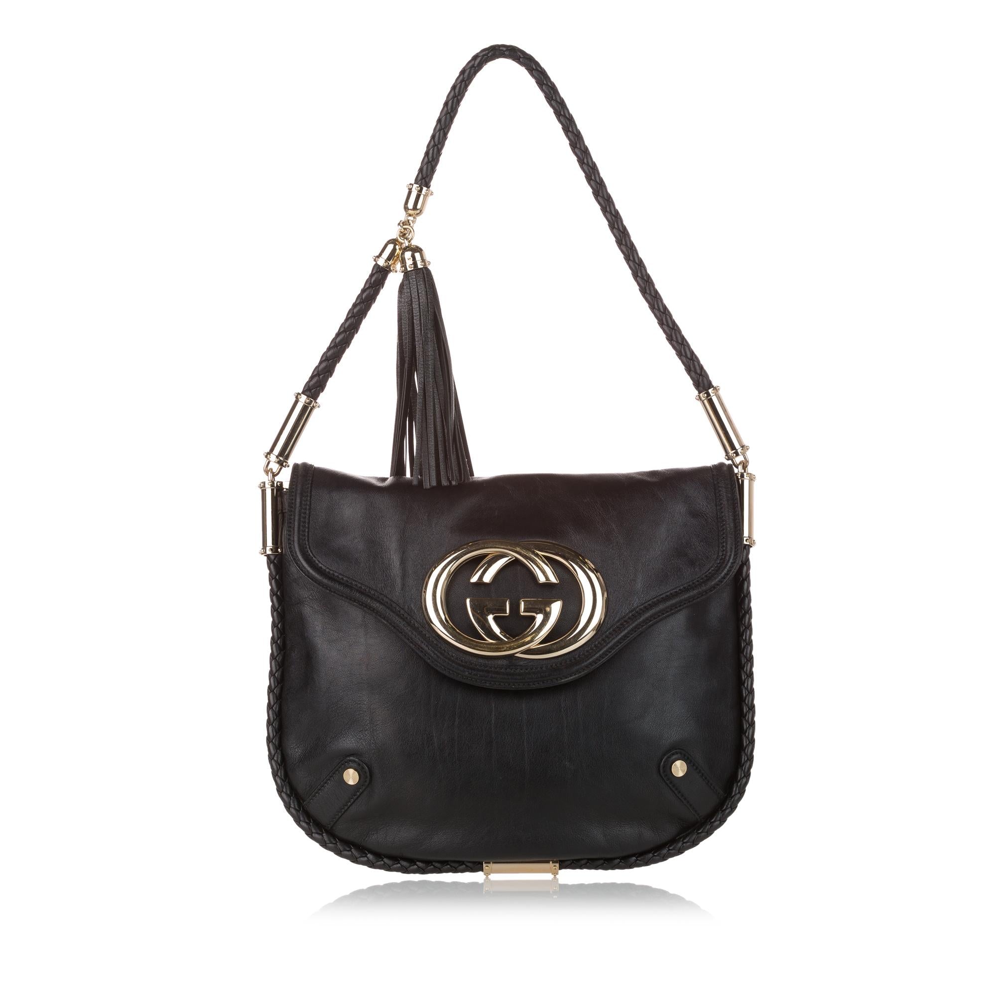 Gucci Britt Leather Shoulder Bag (SHG-31058)