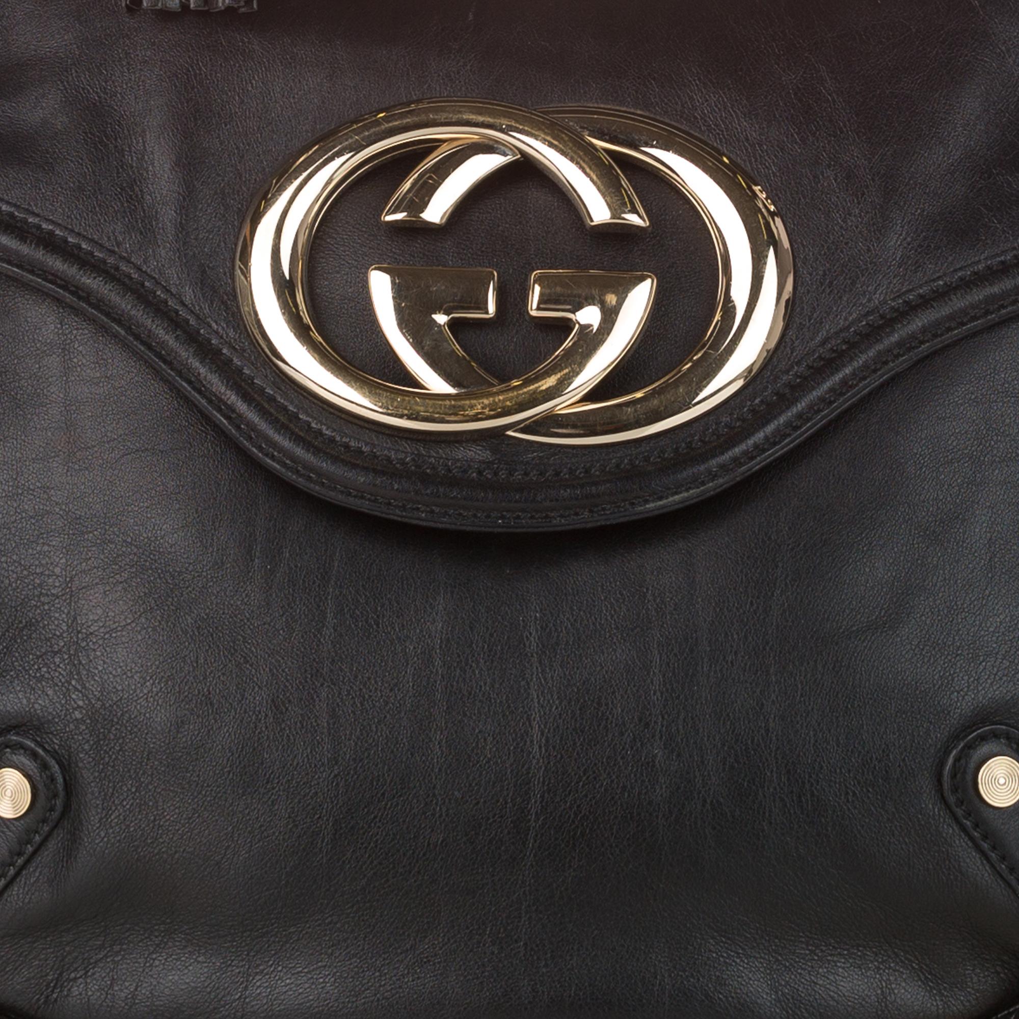 Gucci Britt Leather Shoulder Bag (SHG-31058)