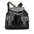 Gucci Calfskin Bamboo Drawstring Backpack