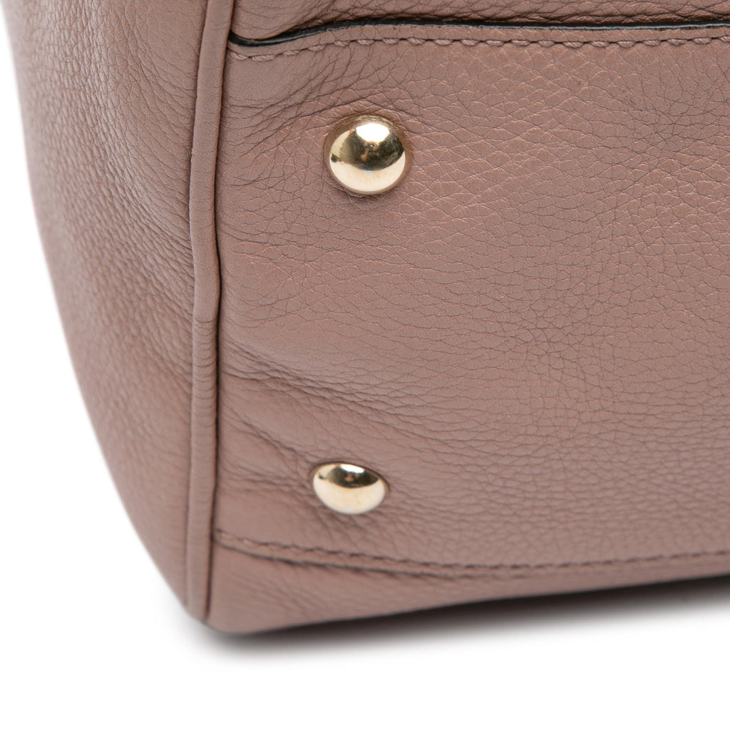 Gucci Calfskin Bamboo Shopper Boston Bag