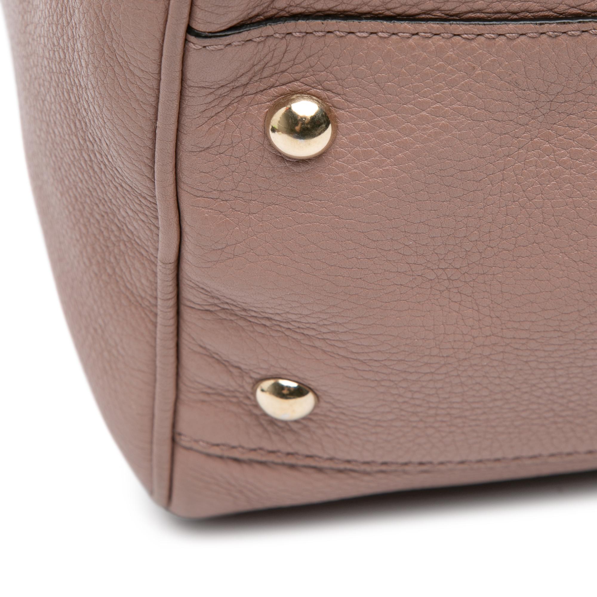Gucci Calfskin Bamboo Shopper Boston Bag