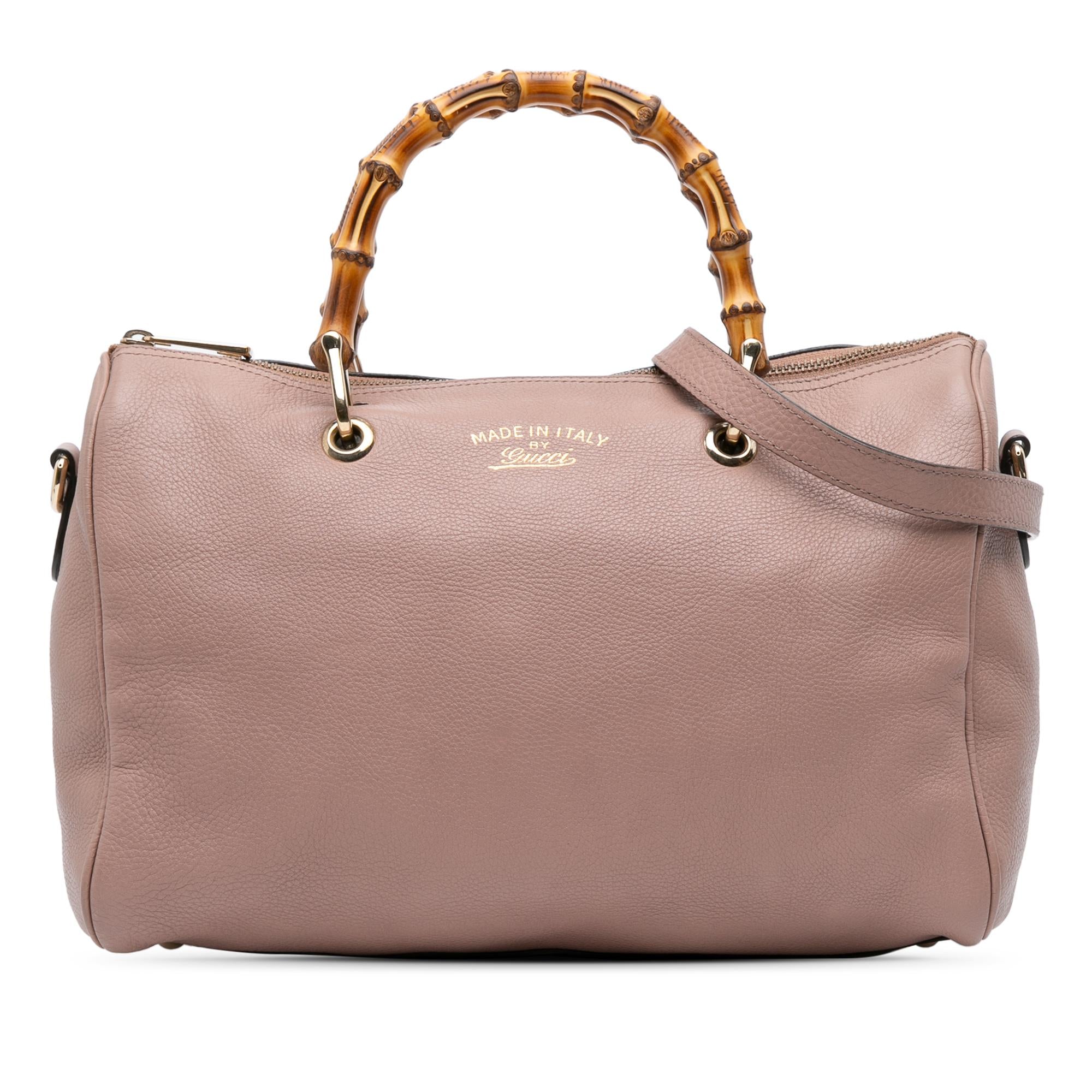 Gucci Calfskin Bamboo Shopper Boston Bag