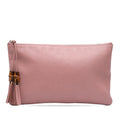 Gucci Calfskin Bamboo Tassel Clutch