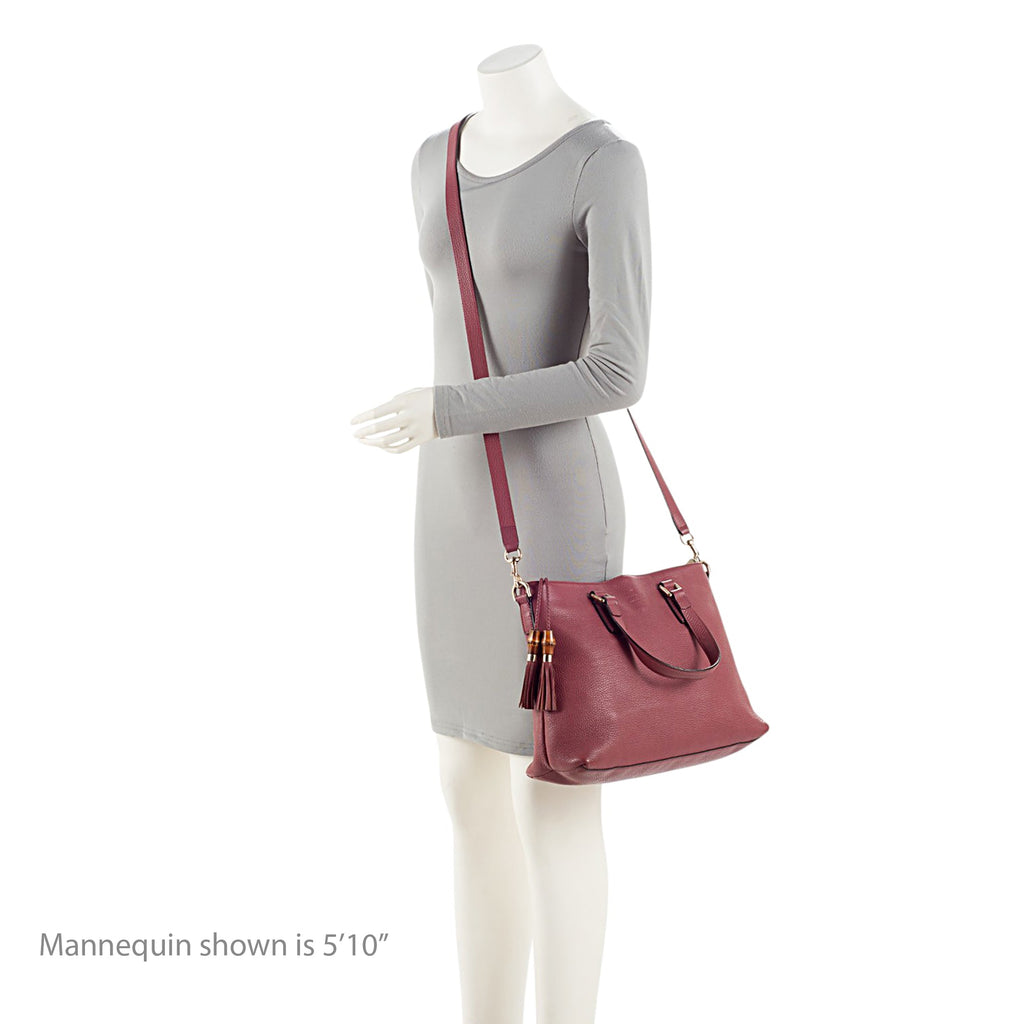 Gucci Calfskin Bamboo Tassel Tote