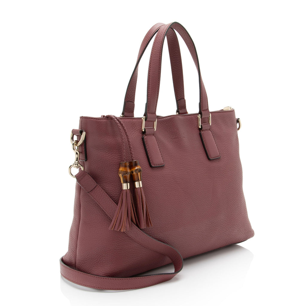 Gucci Calfskin Bamboo Tassel Tote