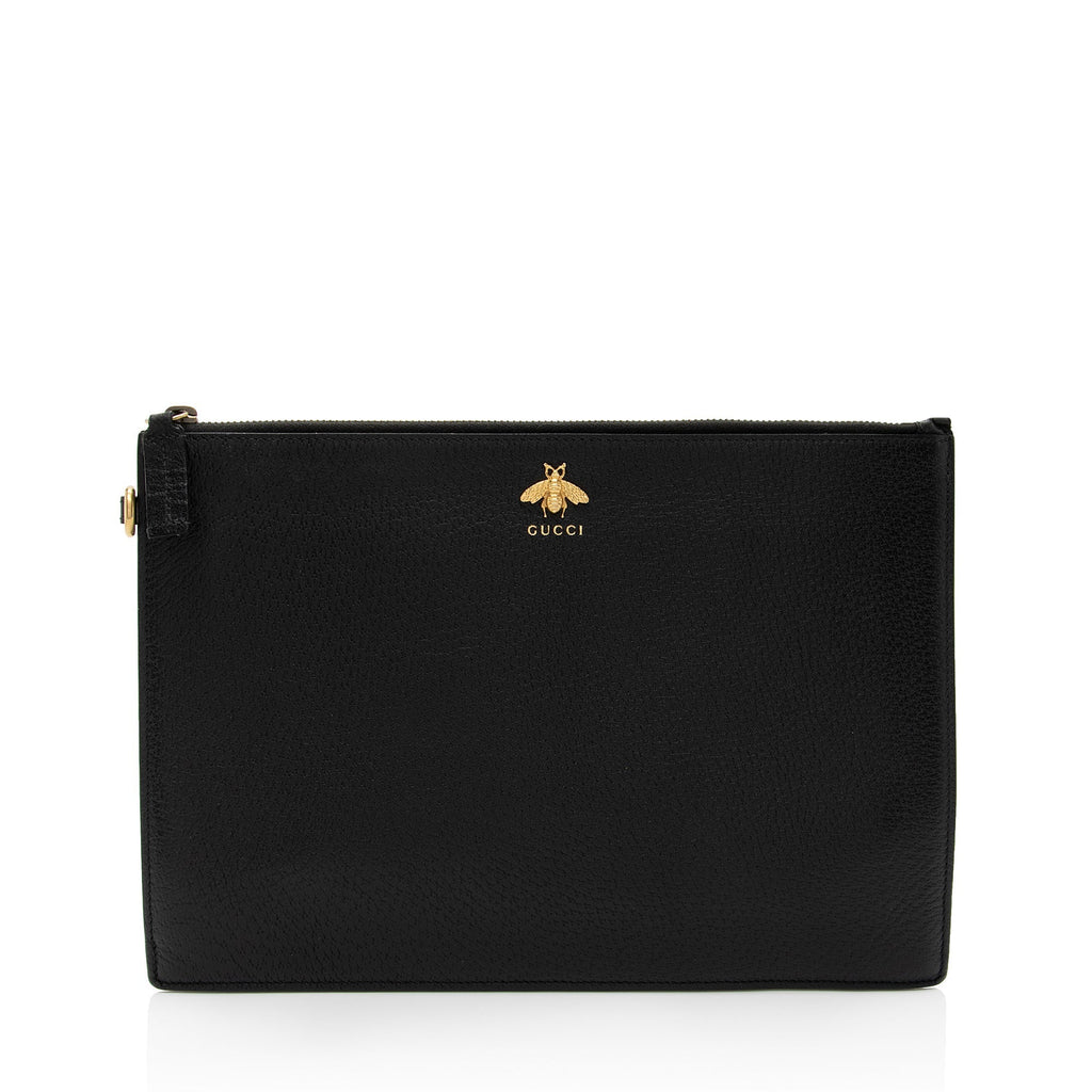 Gucci Calfskin Bee Wristlet