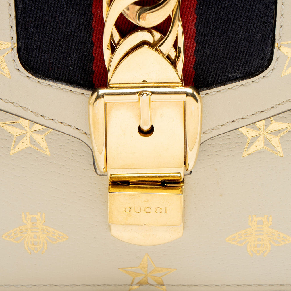 Gucci Calfskin Bee & Star Sylvie Mini Top Handle