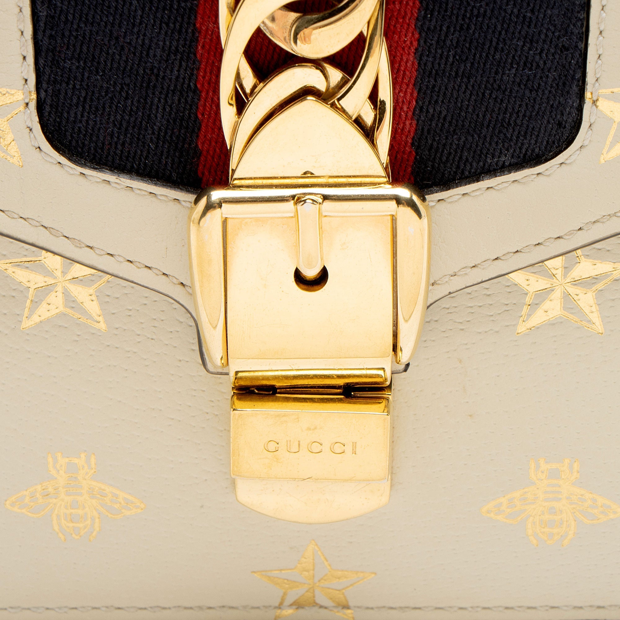 Gucci Calfskin Bee & Star Sylvie Mini Top Handle