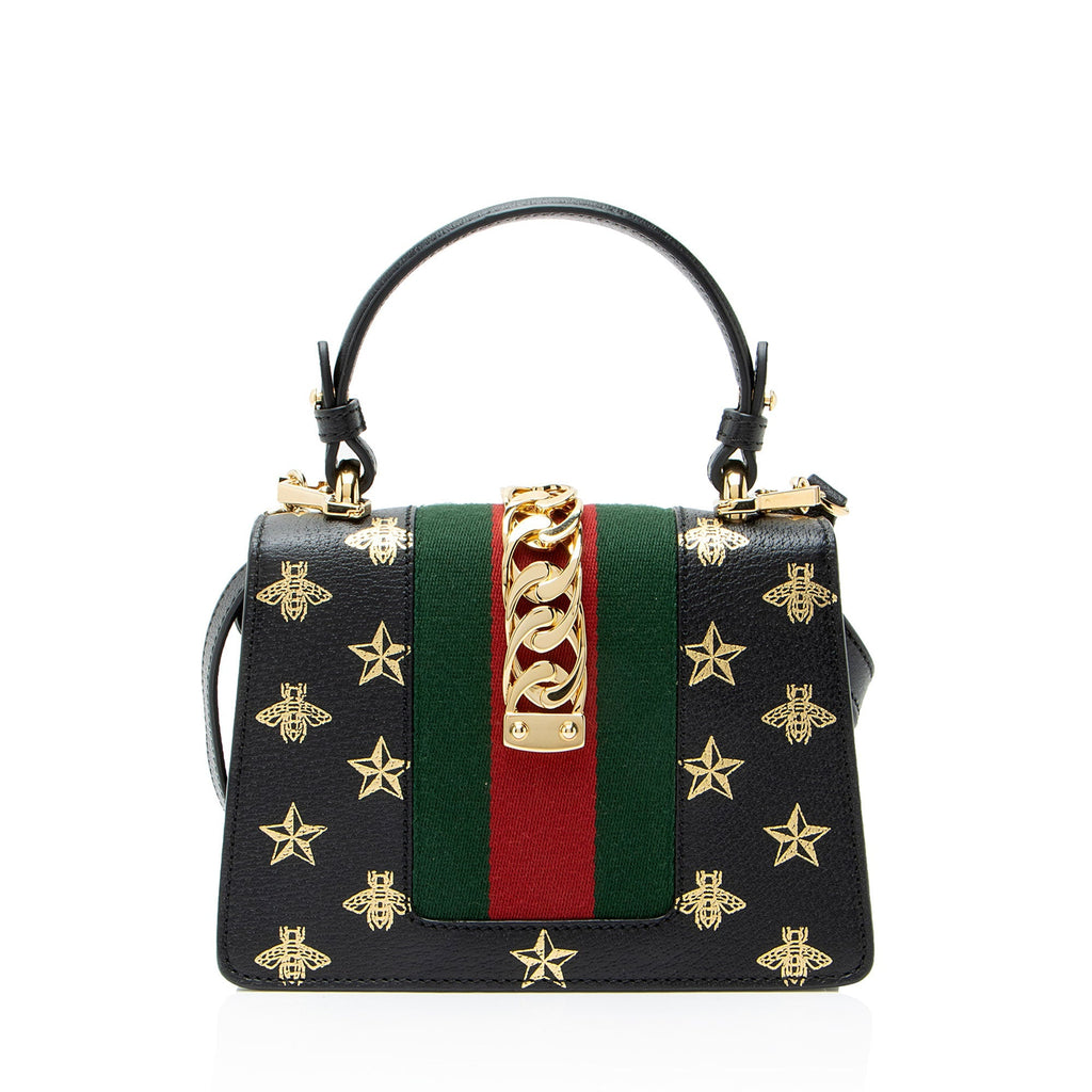 Gucci Calfskin Bee & Star Sylvie Mini Top Handle