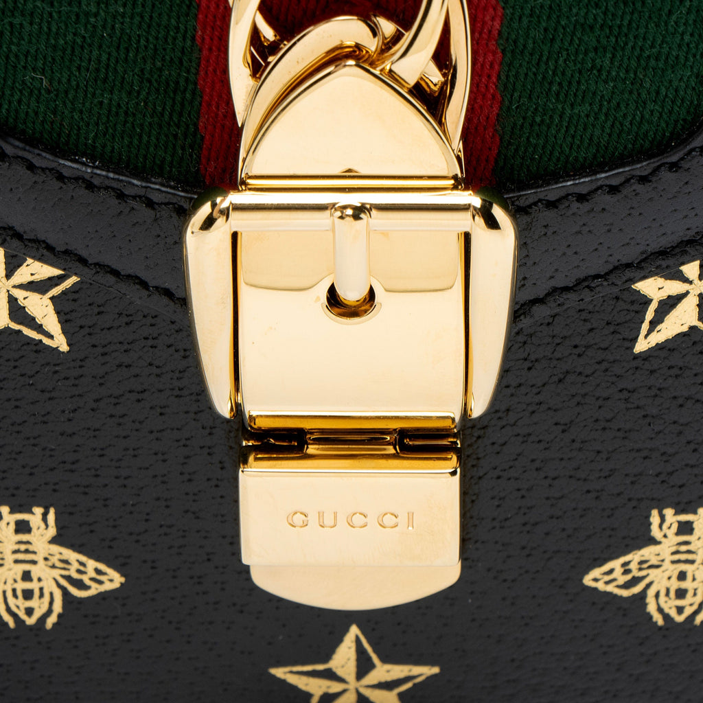 Gucci Calfskin Bee & Star Sylvie Mini Top Handle
