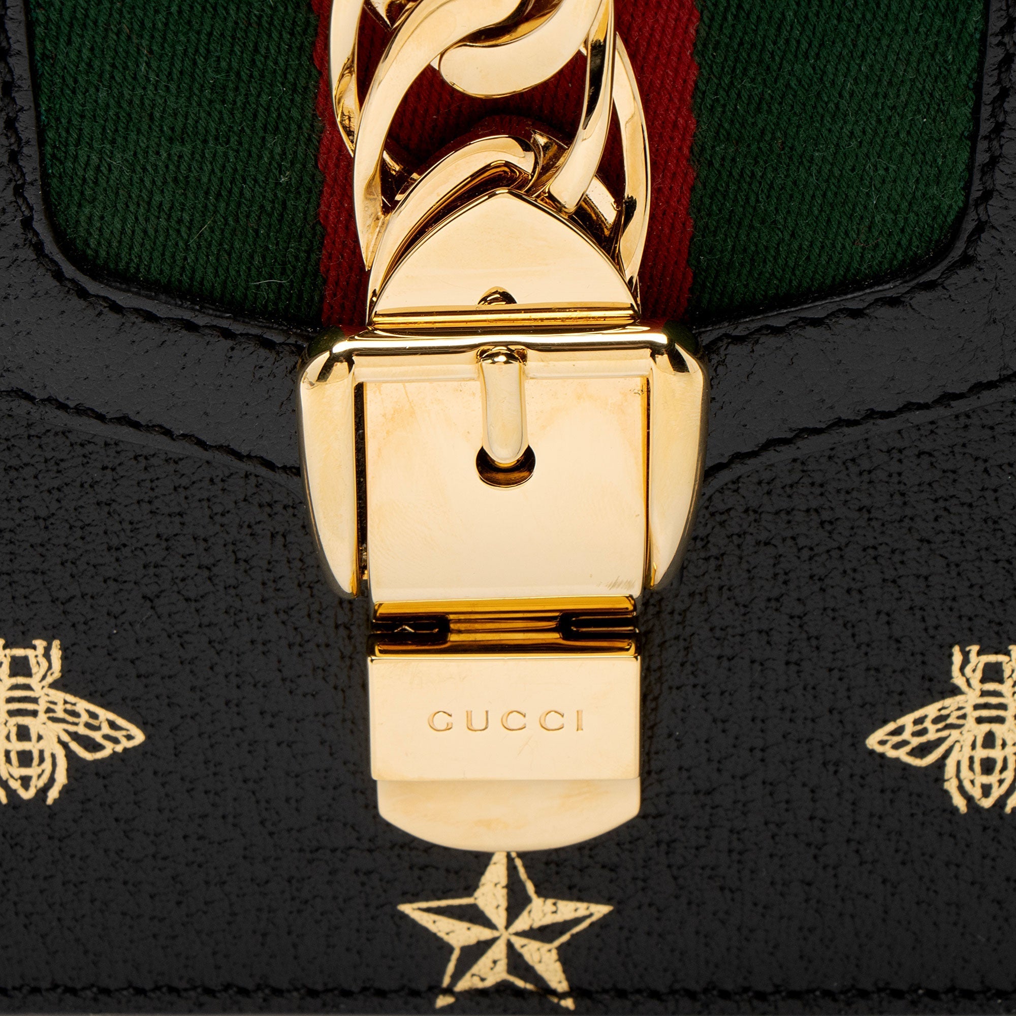 Gucci Calfskin Bee & Star Sylvie Small Shoulder Bag