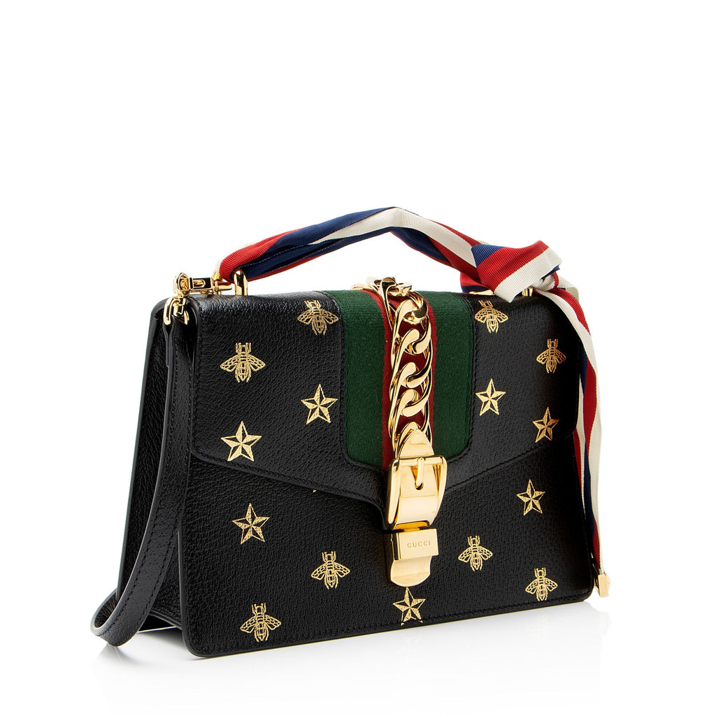 Gucci Calfskin Bee & Star Sylvie Small Shoulder Bag