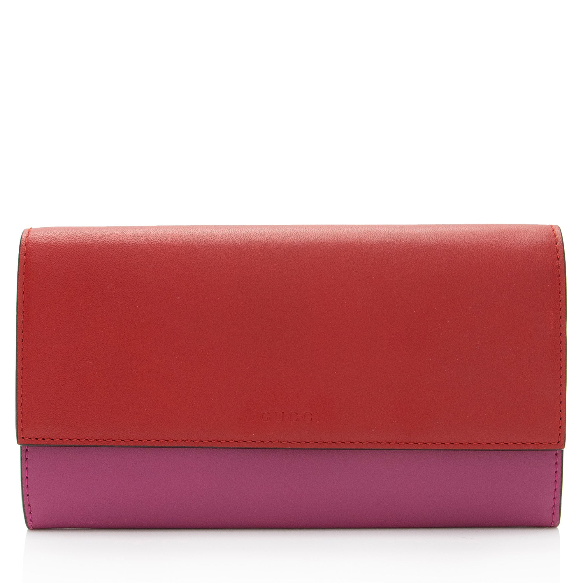 Gucci Calfskin Two-Tone Continental Wallet (SHF-fQrh9H)