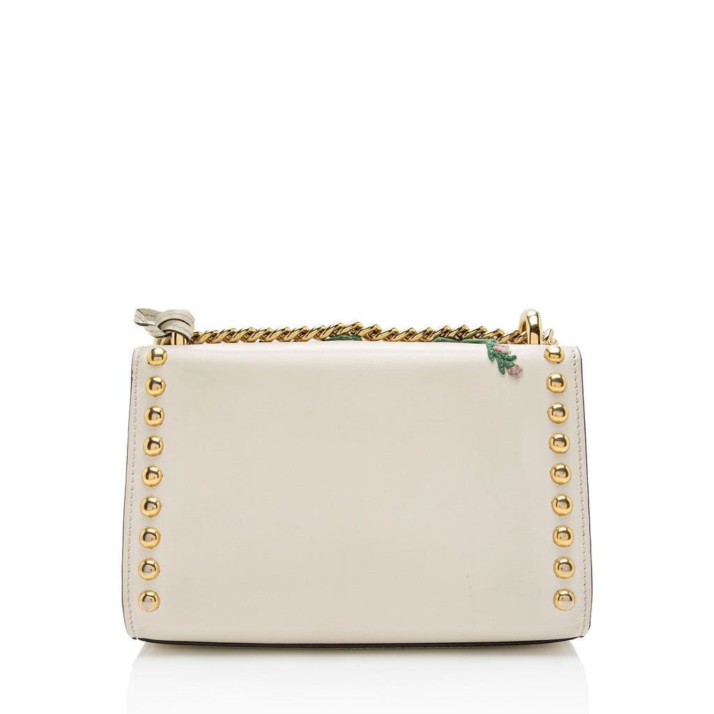 Gucci Calfskin Embroidered Padlock Small Shoulder Bag (SHF-IvAfyD)