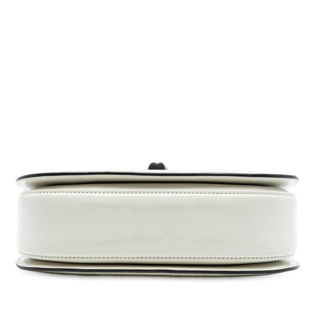Gucci Calfskin Frame Print Bamboo Top Handle Bag