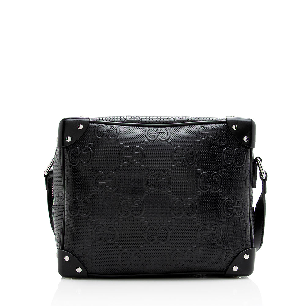 Gucci Calfskin Gucci Embossed Square Shoulder Bag (SHF-21568)