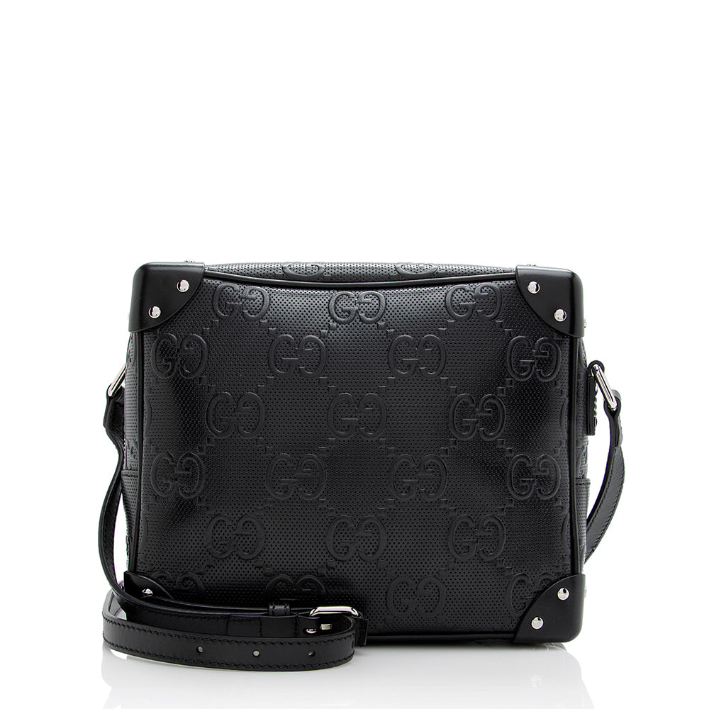 Gucci Calfskin Gucci Embossed Square Shoulder Bag (SHF-21568)