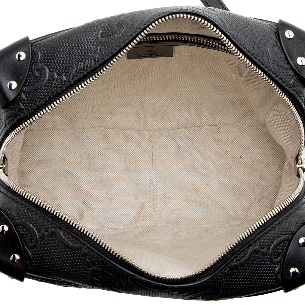 Gucci Calfskin Gucci Embossed Square Shoulder Bag (SHF-21568)