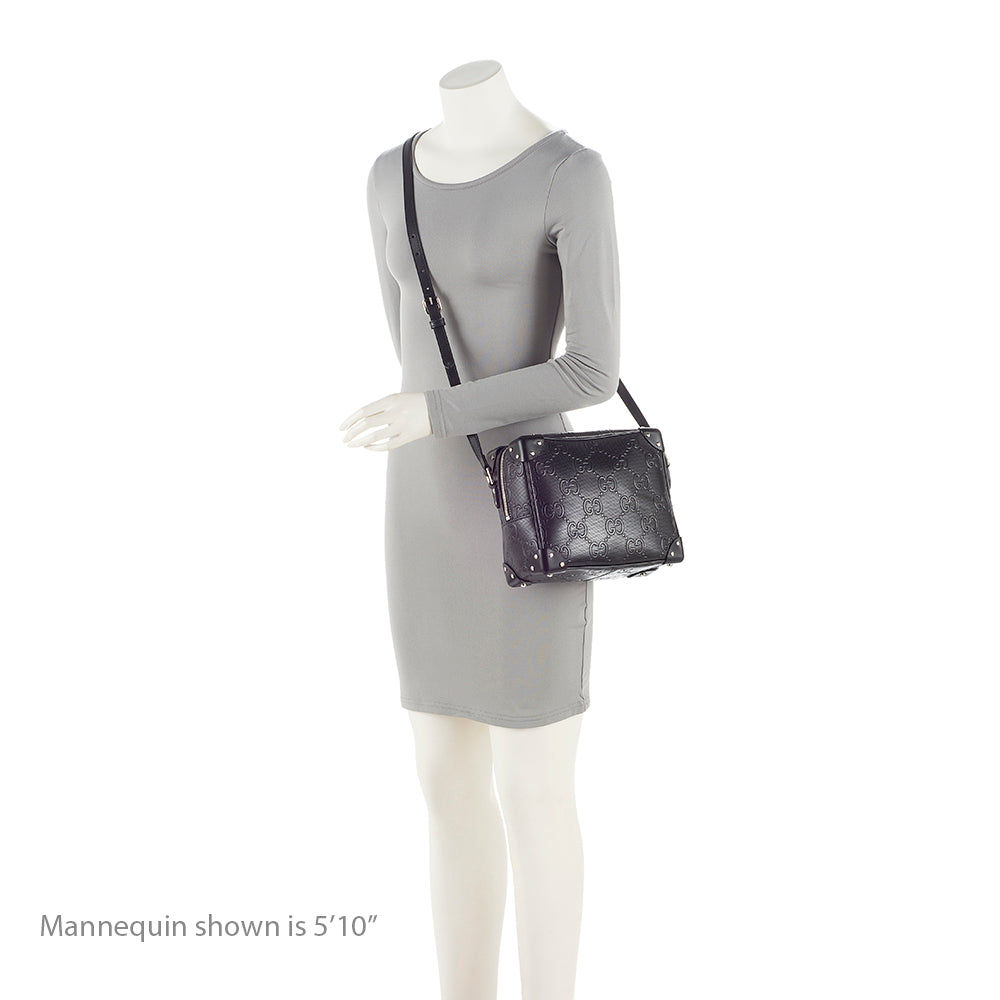 Gucci Calfskin Gucci Embossed Square Shoulder Bag (SHF-21568)