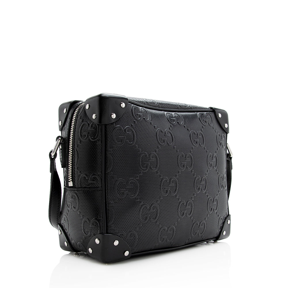 Gucci Calfskin Gucci Embossed Square Shoulder Bag (SHF-21568)