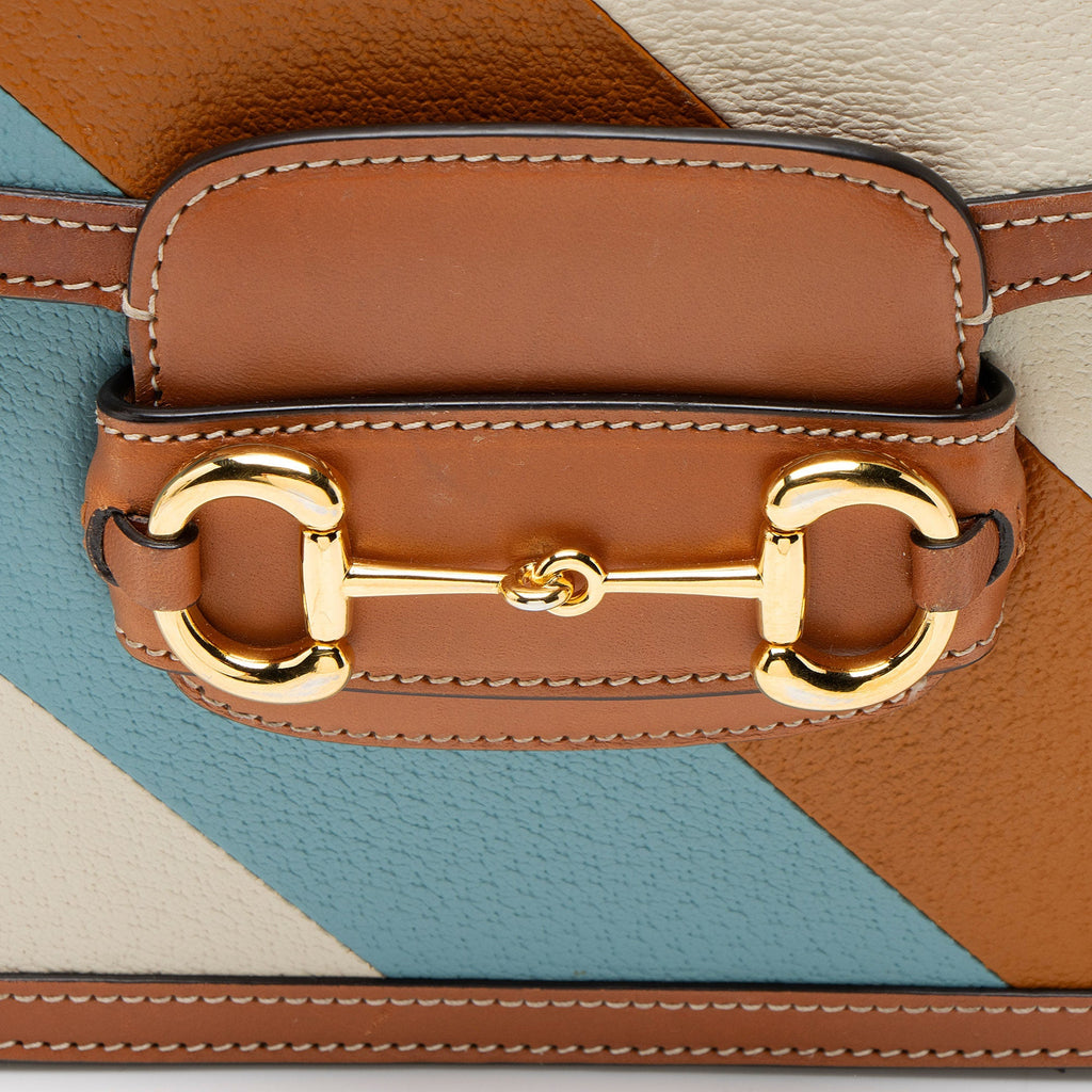 Gucci Calfskin Tricolor Horsebit 1955 Small Bag