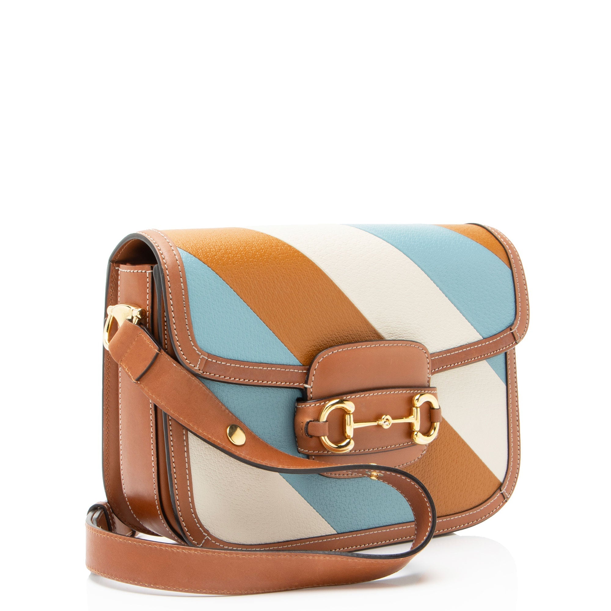 Gucci Calfskin Tricolor Horsebit 1955 Small Bag