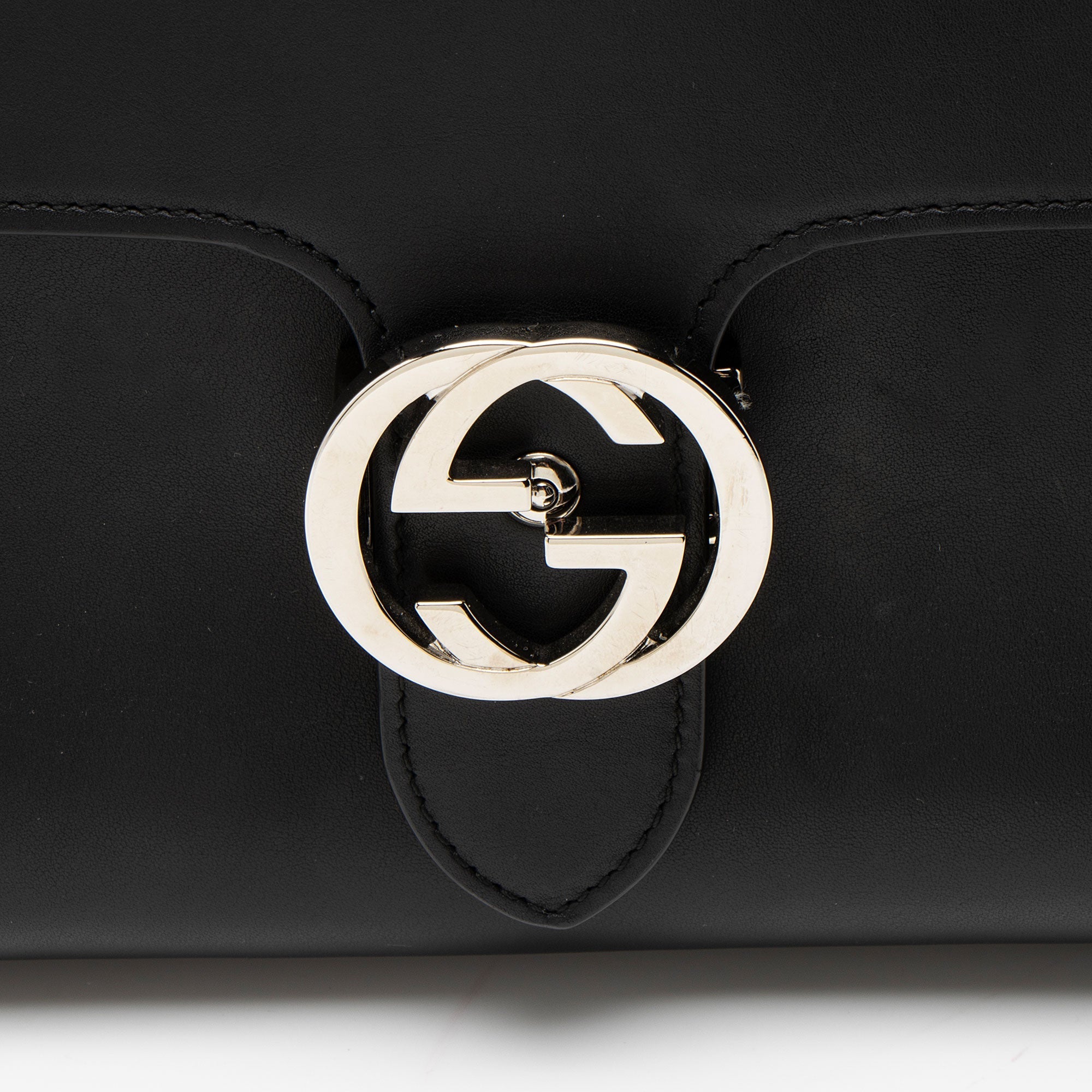 Gucci Grained Calfskin Interlocking G Medium Shoulder Bag
