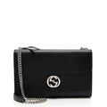 Gucci Grained Calfskin Interlocking G Medium Shoulder Bag