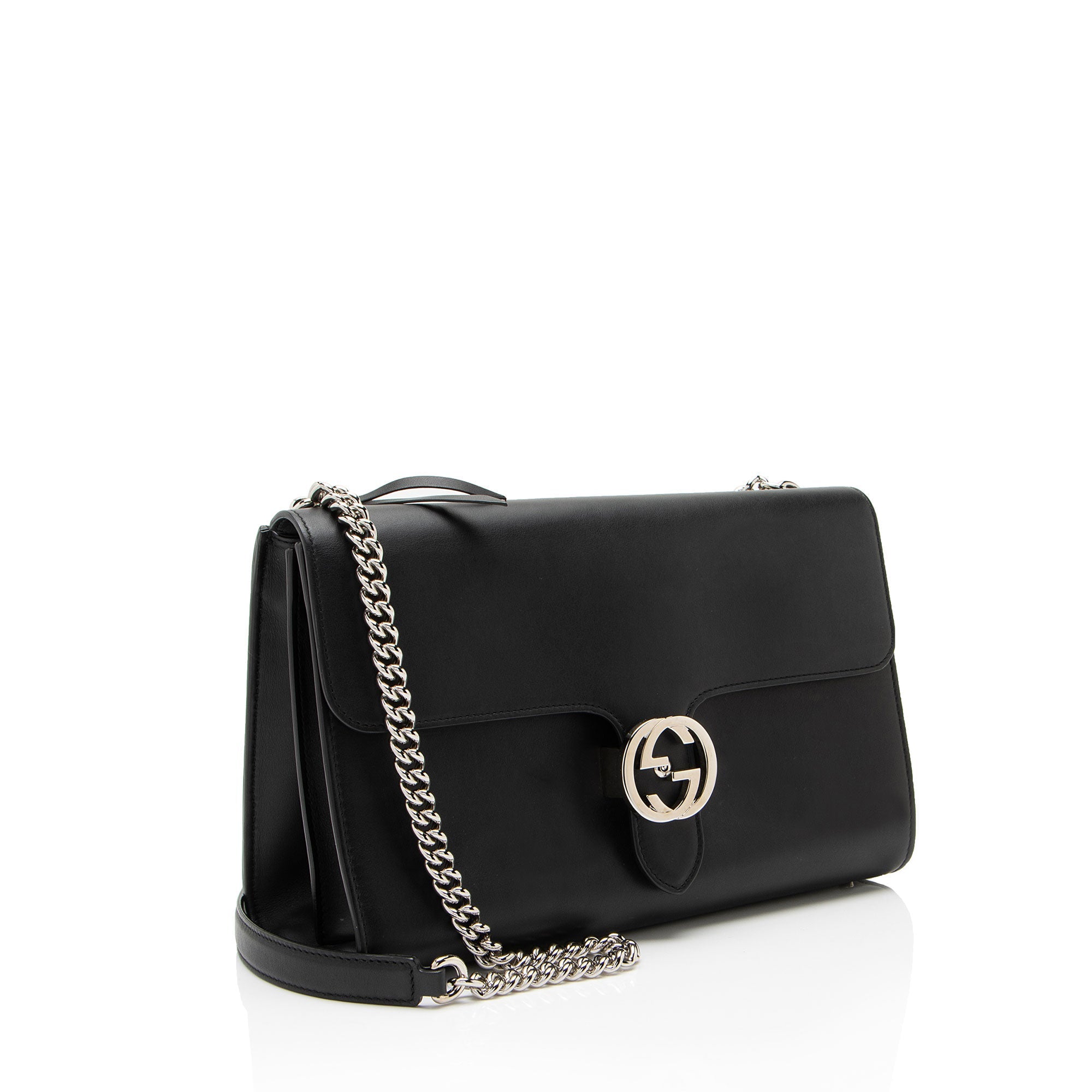 Gucci Grained Calfskin Interlocking G Medium Shoulder Bag