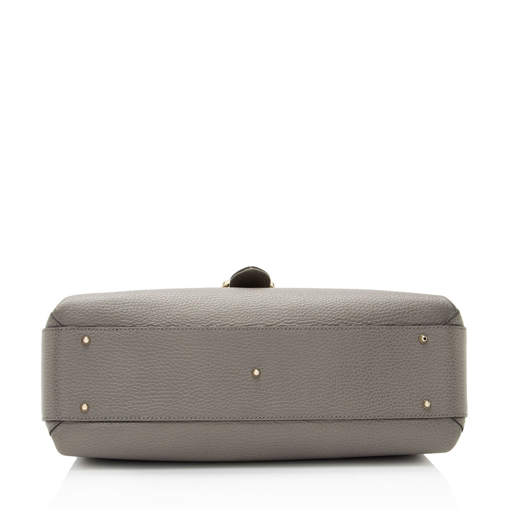 Gucci Calfskin Interlocking G Top Handle Medium Shoulder Bag (SHF-AHOWbQ)