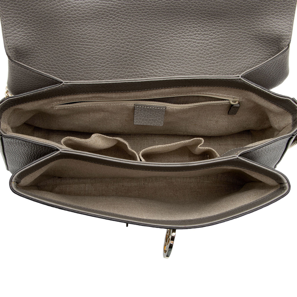 Gucci Calfskin Interlocking G Top Handle Medium Shoulder Bag (SHF-AHOWbQ)