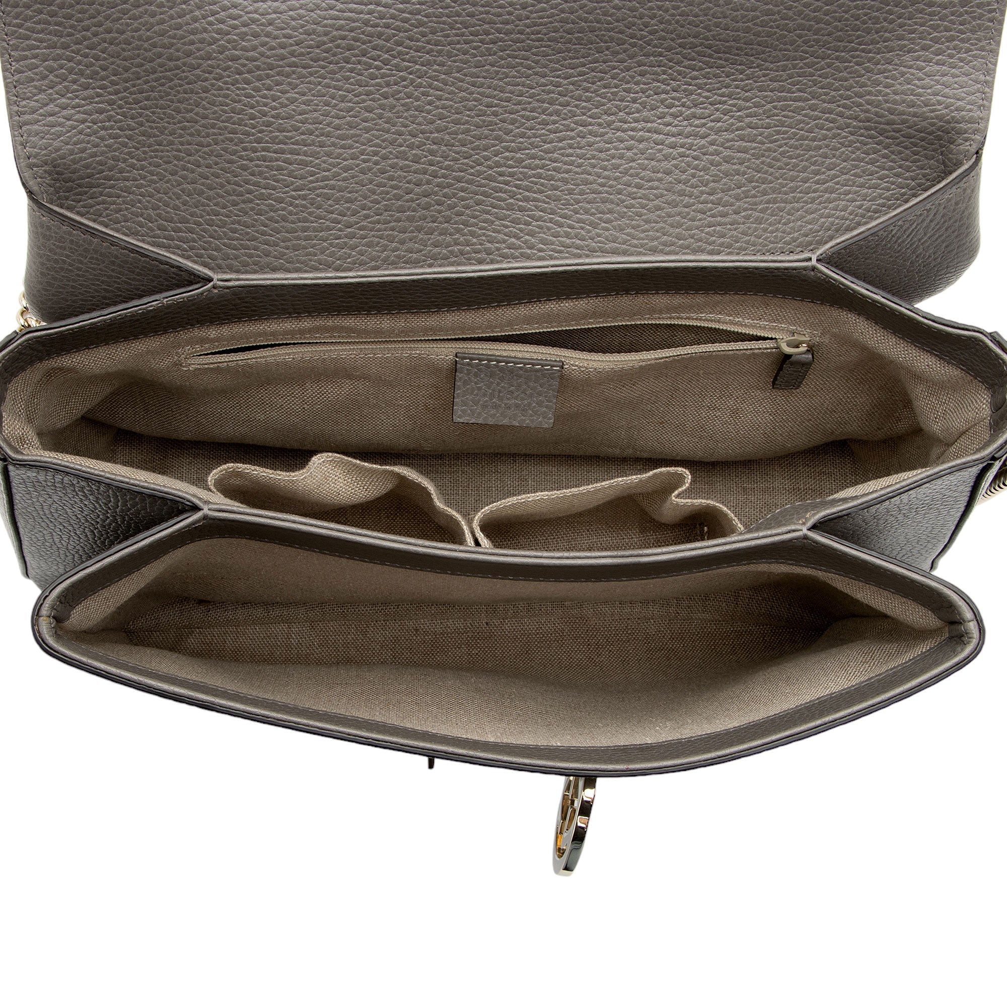 Gucci Calfskin Interlocking G Top Handle Medium Shoulder Bag (SHF-AHOWbQ)